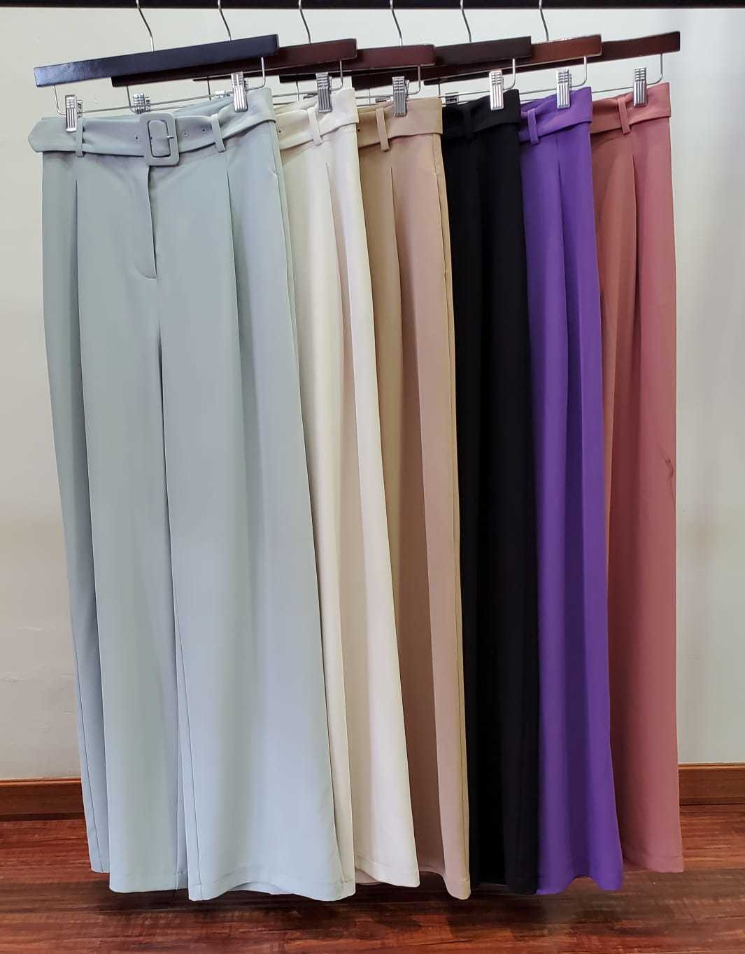 Solid Belted Palazzo Pants (Pick Color)