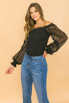 Long Sleeve Textured Top