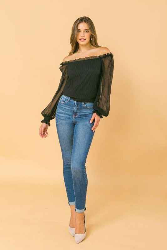 Long Sleeve Textured Top