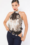 Print Halter Neck Bodysuit