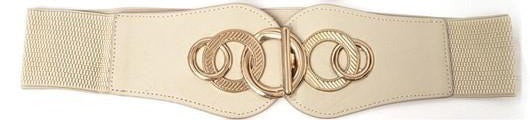 Circle Gold Metal Hook Elastic Wide Belt (Pick Color)