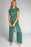 Short Sleeve Front Tie Jumpsuit (Pick Color)