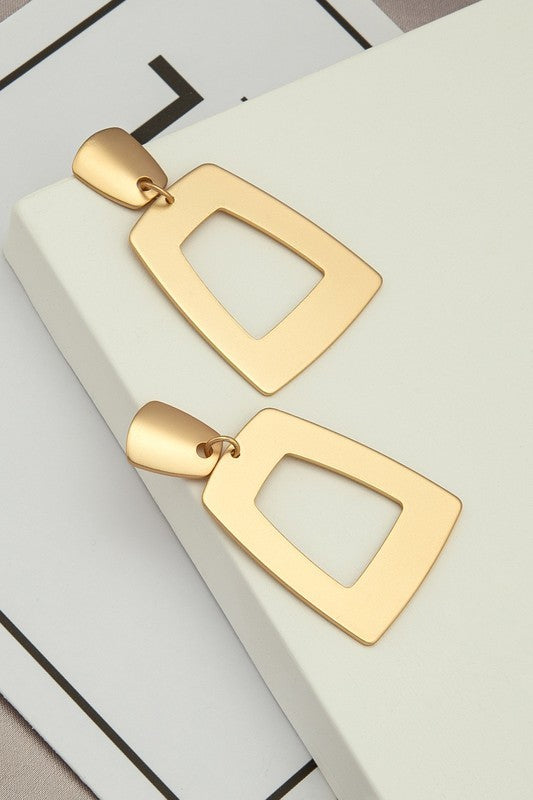 Cut Out Trapezoid Drop Earrings