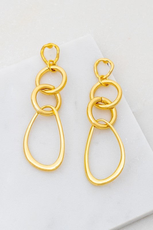 Various Shape Chunky Link Chain Drop Earrings