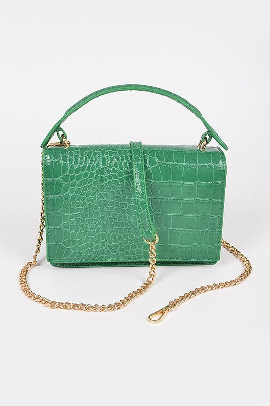 Faux Croc Crossbody Bag (Pick Color)