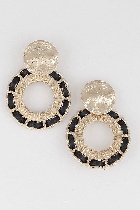 Luxury Weaved Open Circle Drop Earrings (Pick)