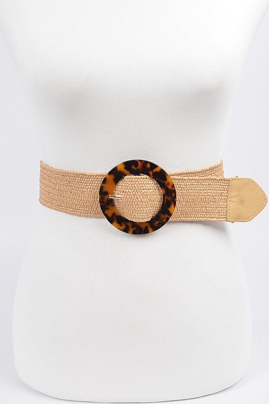 Marblized Circle Buckle Belt