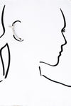 Rhinestone Flower Ear Jacket Cuff Earrings