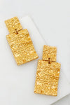 Lightweight Wavy Hammered Rectangle Earrings