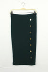 Solid Side Button Midi Skirt Pencil Skirt (Pick Color)