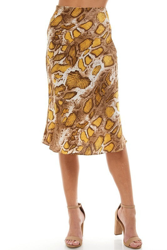 Snakeskin Print Skirt