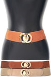 Double circle Gold Metal Ring Hook Elastic Belt