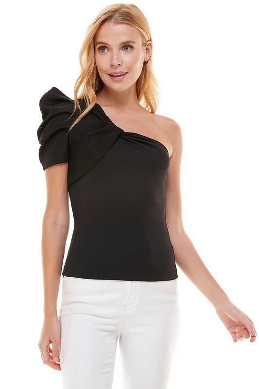 Fold Over Puff Sleeve Top (Pick Color)
