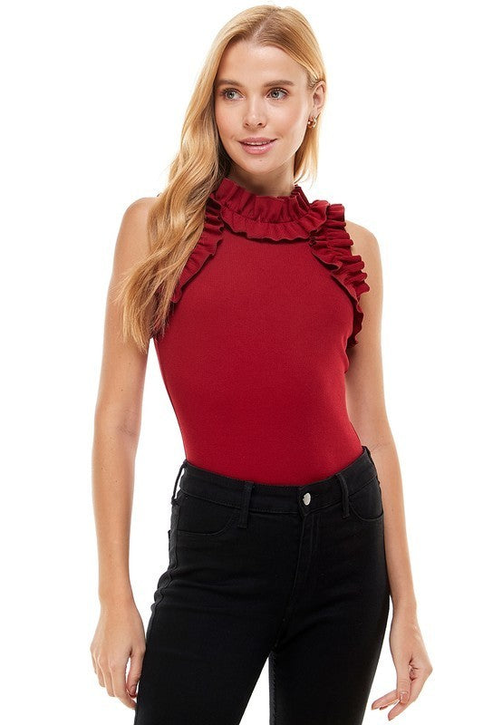 Ruffle Detail Bodysuit