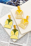 Etched Pattern Painted Dome Earrings (Pick Color)