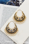 Openwork Crescent Earrings with Pearls
