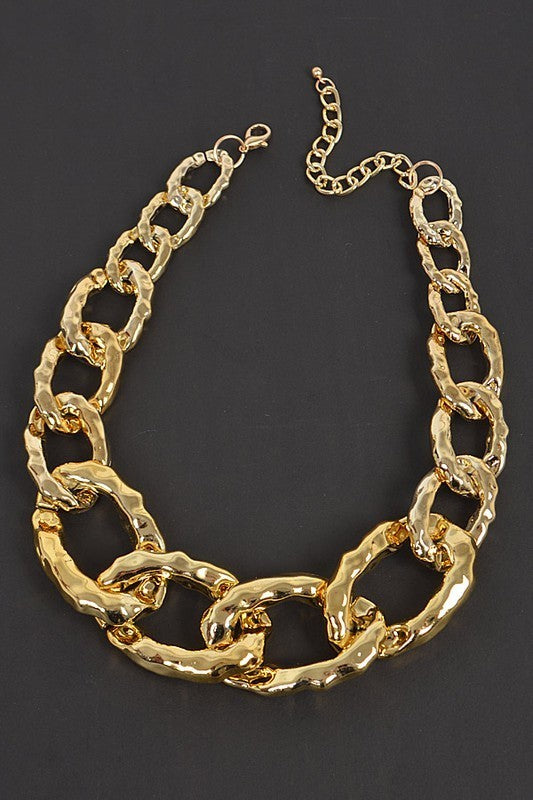 Hammered Link Chain Necklace