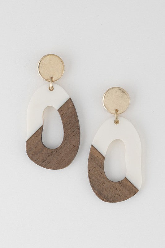 Abstract Open Cut Drop Earrings (Pick Color)