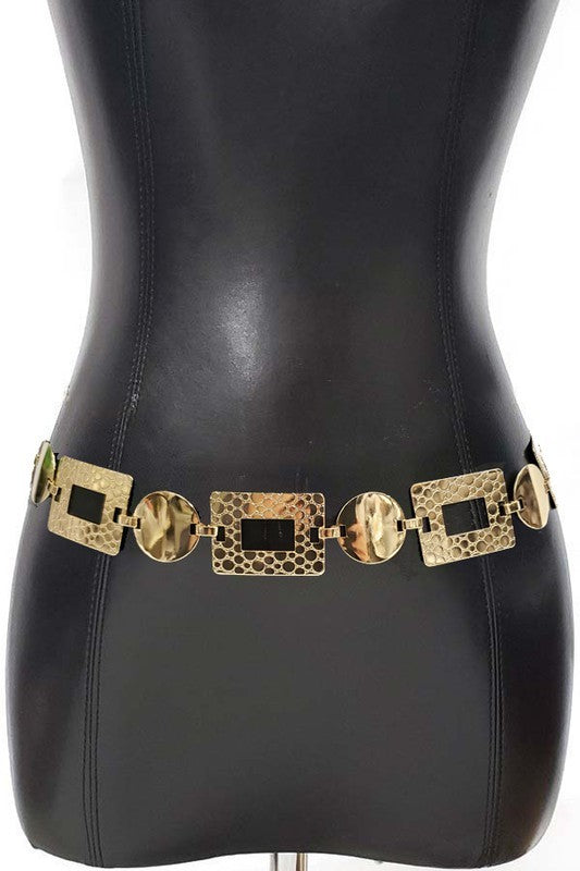 Rectangle Circle Chain Belt