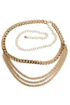 Layered metal chain belt