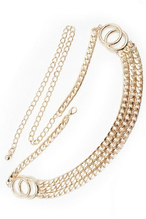 Double Ring Circle Layered Chain Belt