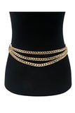 Double Ring Circle Layered Chain Belt