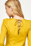 Sweet Heart Neck Long Sleeve Top