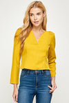 Sweet Heart Neck Long Sleeve Top