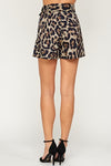 Leopard Print Belted Shorts