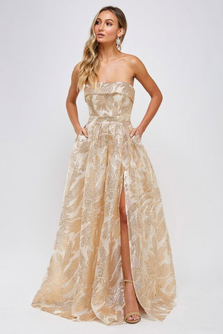 Strapless Organza Formal Dress