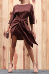 Satin Tie-Front Detail Mini Dress