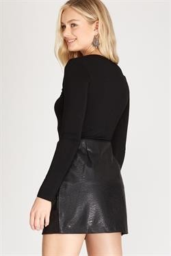 Leather Suede Mini Skirt