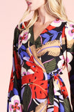 Floral Print Wrap Dress