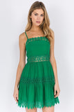 Lace Trim Spaghetti Strap Dress