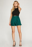 Satin Ruffle Wrap Shorts (Pick Color)