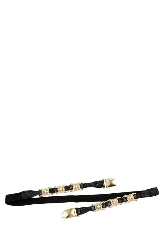 Sequin Rhinestone Skinny Belt (Pick Color)