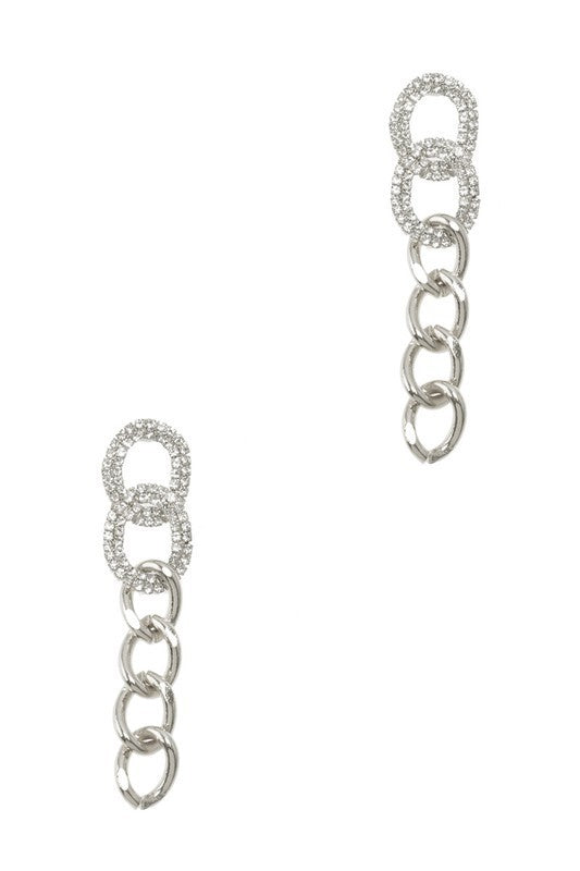 Chain Drop Stud Earring (Pick Color)