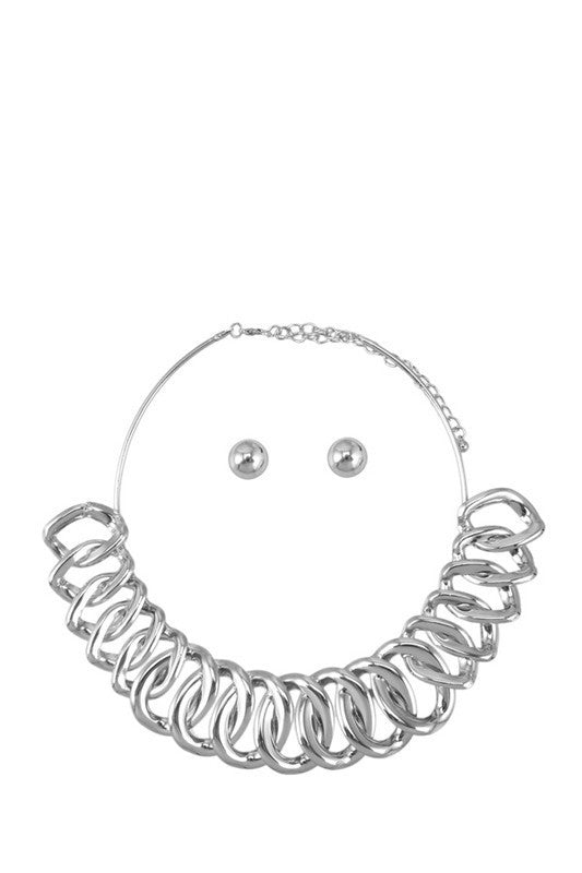Coil Circle Necklace Set