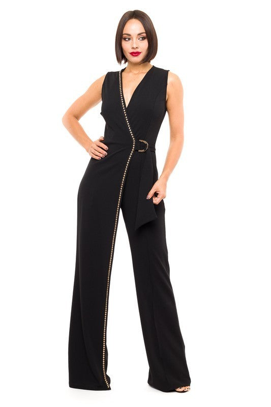 Studded Border Jumpsuit (Pick Color)