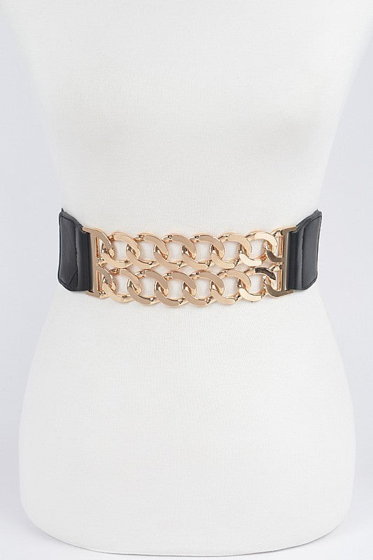 Double Chain Buckle Elastic Belt (Pick Color)