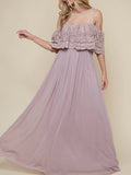 Cut Out Shoulder and Lace Formal Dress
