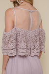 Cut Out Shoulder and Lace Formal Dress