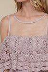 Cut Out Shoulder and Lace Formal Dress