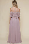 Cut Out Shoulder and Lace Formal Dress