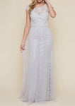 Tulle Layover Lace Formal Dress