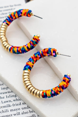 Polymer Bead Hoop Earrings