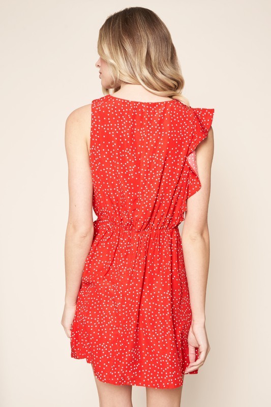 Polka Dots Ruffles Mini Dress