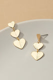 Graduate Size Heart Drop Earrings.