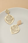 Double Openwork Leave Drop Earrings