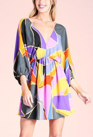 Multicolor Kimono Dress